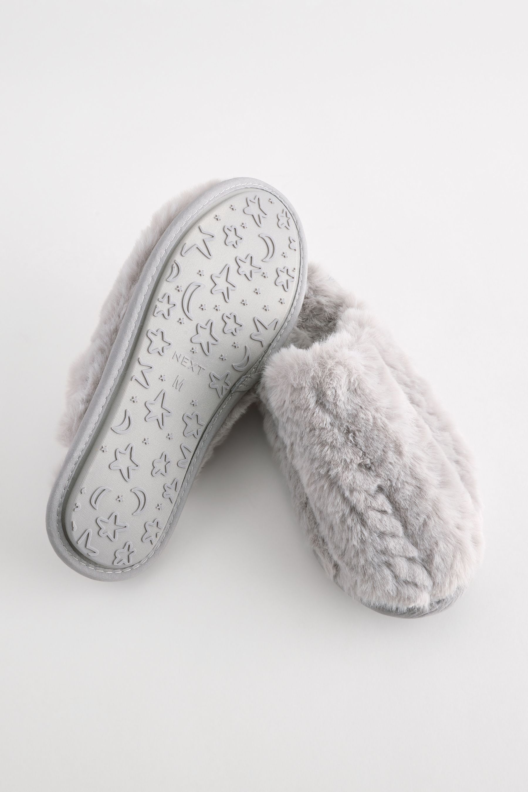 Buy Grey Faux Fur Mule Slippers from the Next UK online shop