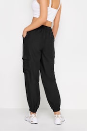 PixieGirl Petite Black Linen Cuffed Cargo Trousers - Image 3 of 4