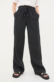 FatFace Black Iva Wide Leg Linen Trousers - Image 3 of 6
