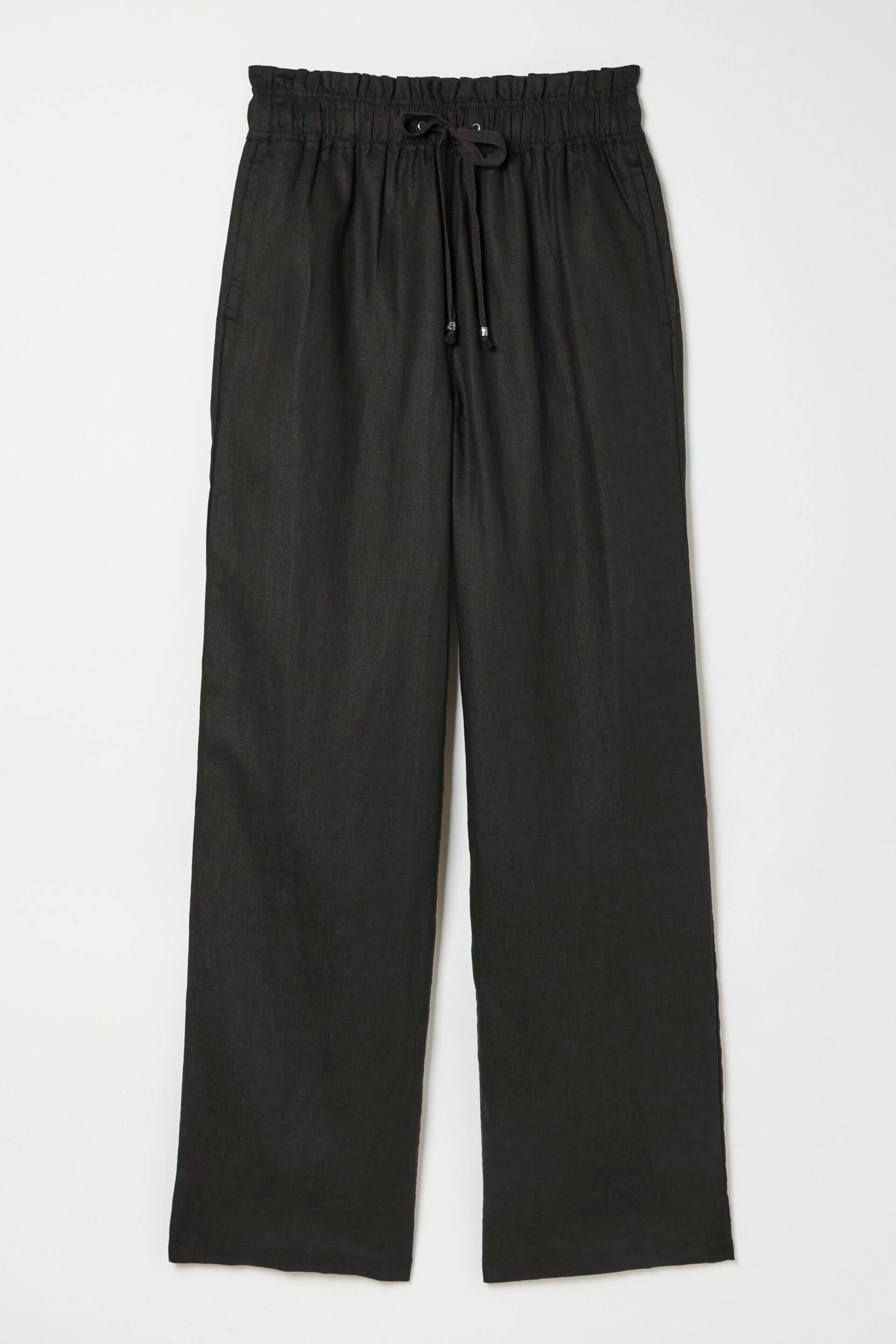 FatFace Black Iva Wide Leg Linen Trousers - Image 6 of 6