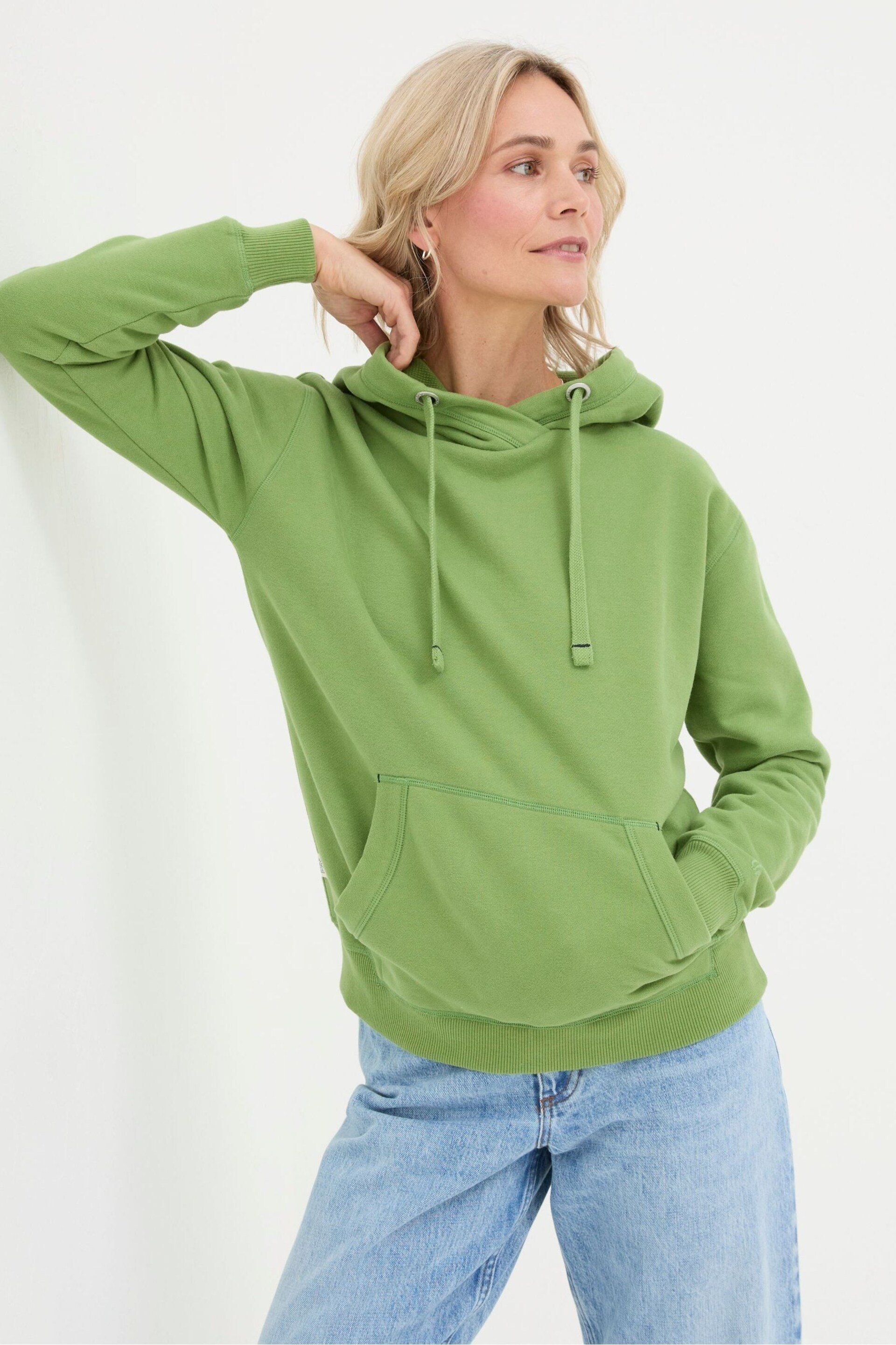 FatFace Green Izzy Overhead Hoodie - Image 1 of 4