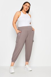 Yours Curve Natural Jersey Cropped Harem Cargos - Image 2 of 5