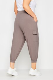 Yours Curve Natural Jersey Cropped Harem Cargos - Image 3 of 5