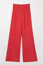 FatFace Red Shirred Wide Leg Palazzo Trousers - Image 5 of 5