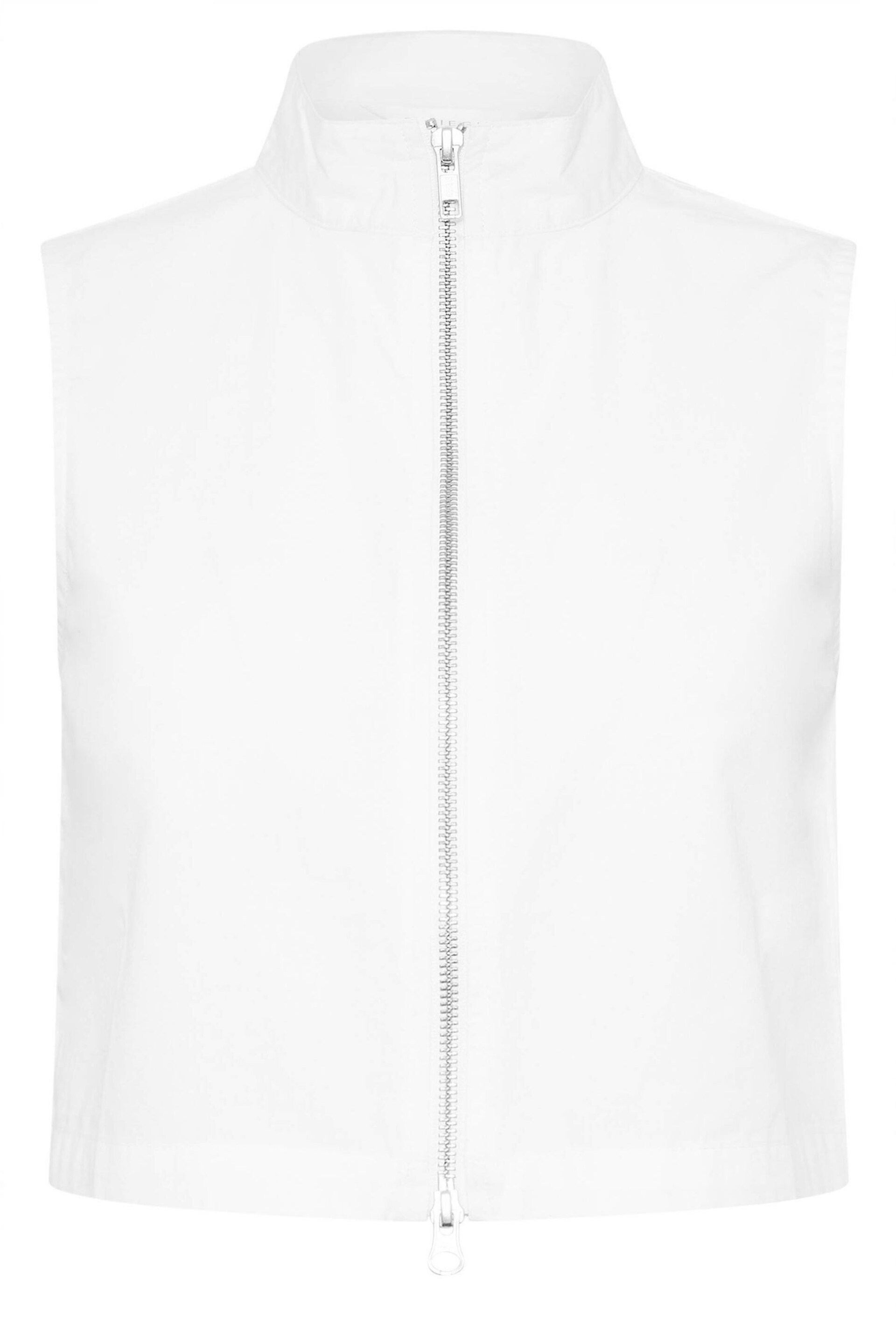 PixieGirl Petite White High Neck Zip Through Crop Top - Image 5 of 5