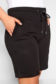 Yours Curve Black Jogger Shorts - Image 6 of 7