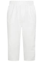 Yours Curve White Cool Cotton Cropped Trousers With Jersey Waist Band - Image 5 of 5