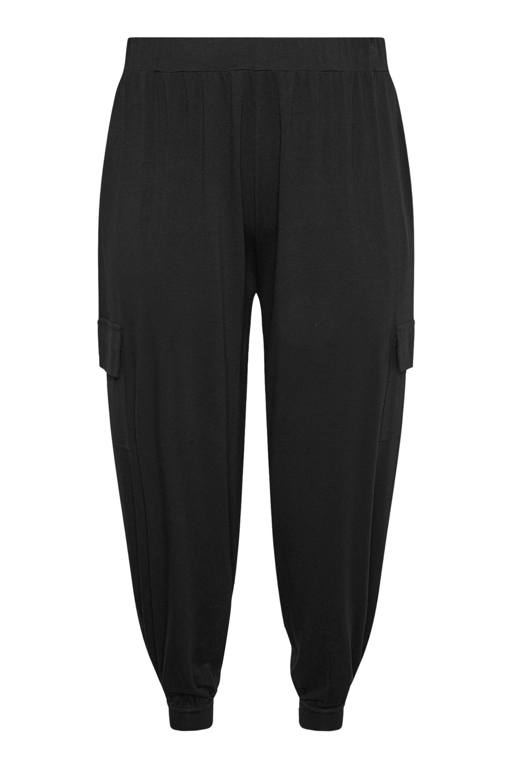 Buy Yours Curve Black Cargo Pocket Harem Joggers from the Next UK online shop