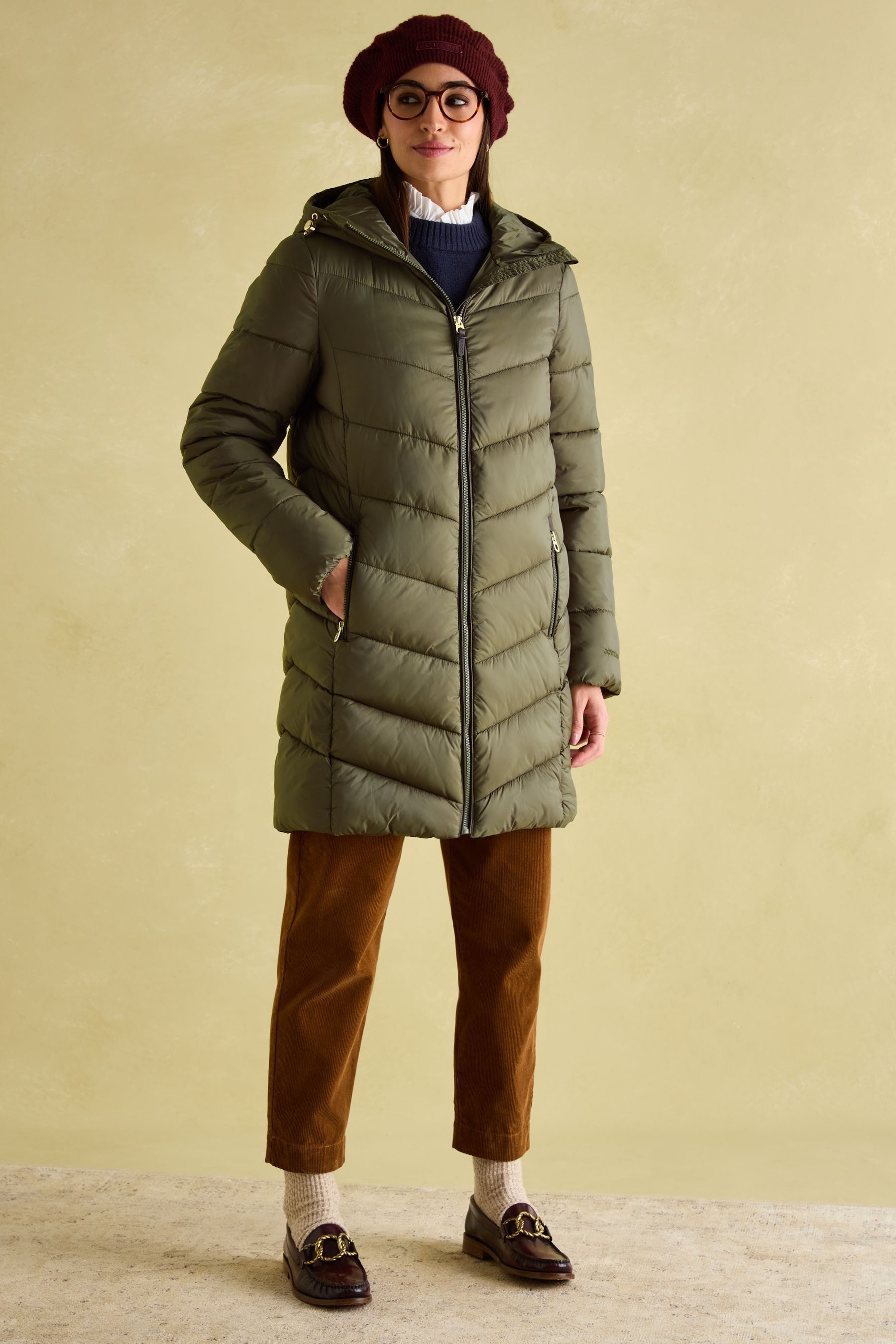 Buy Joules Moorsdale Green Mid Length Showerproof Padded Coat from Next Denmark