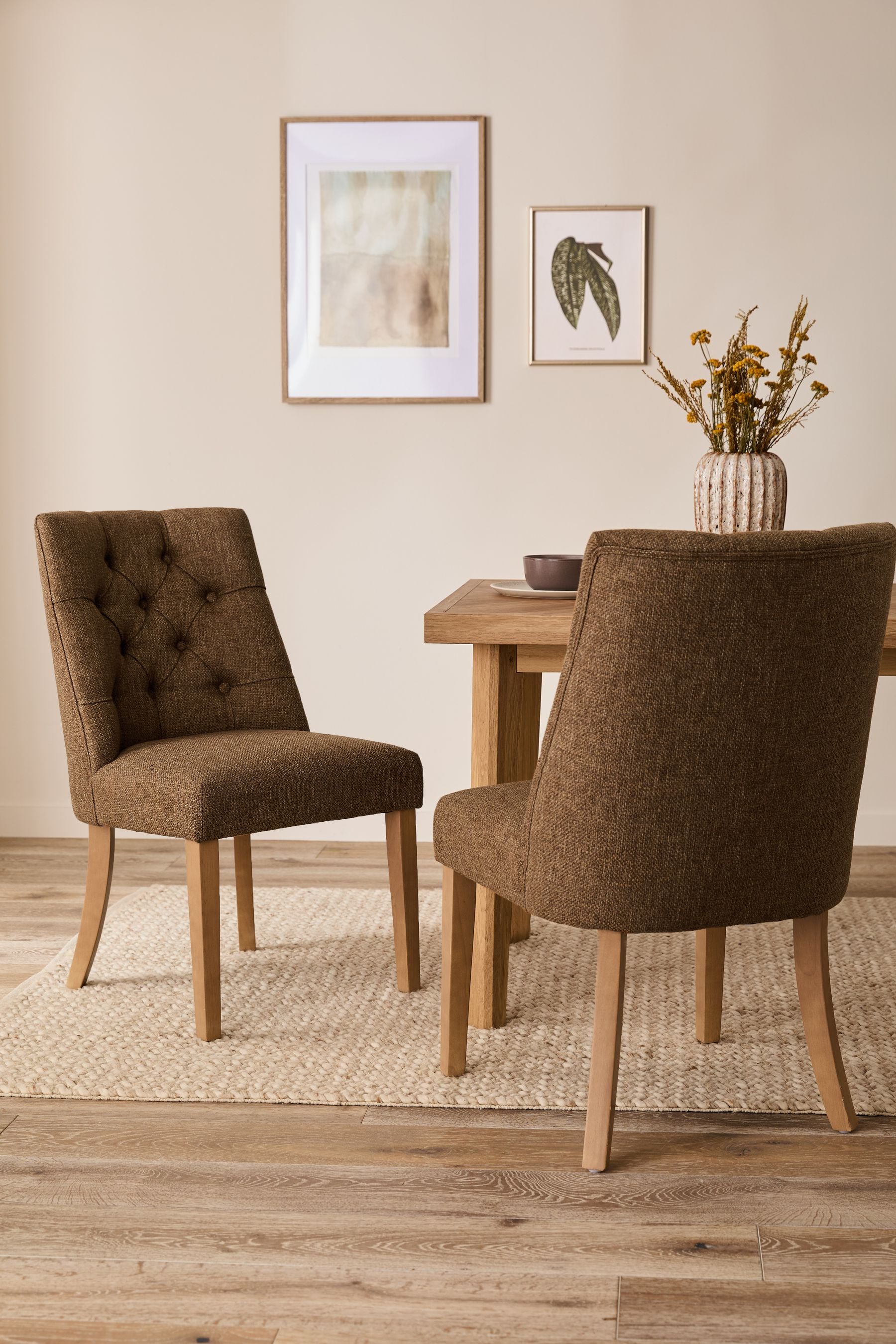 Wolton buttoned dining chairs outlet