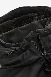 Black Shower Resistant Parka Coat - Image 8 of 10