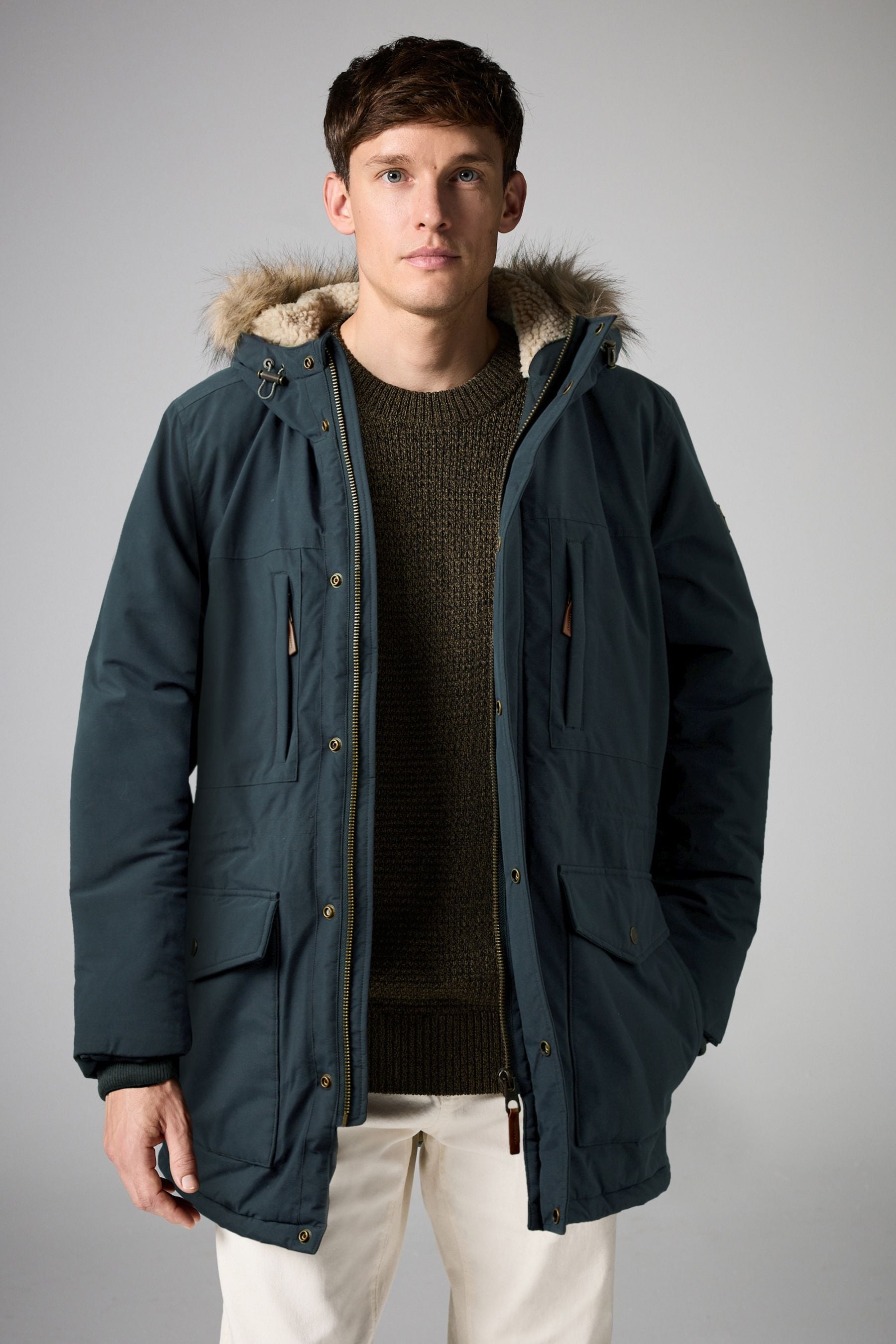 Next navy posh parka discount