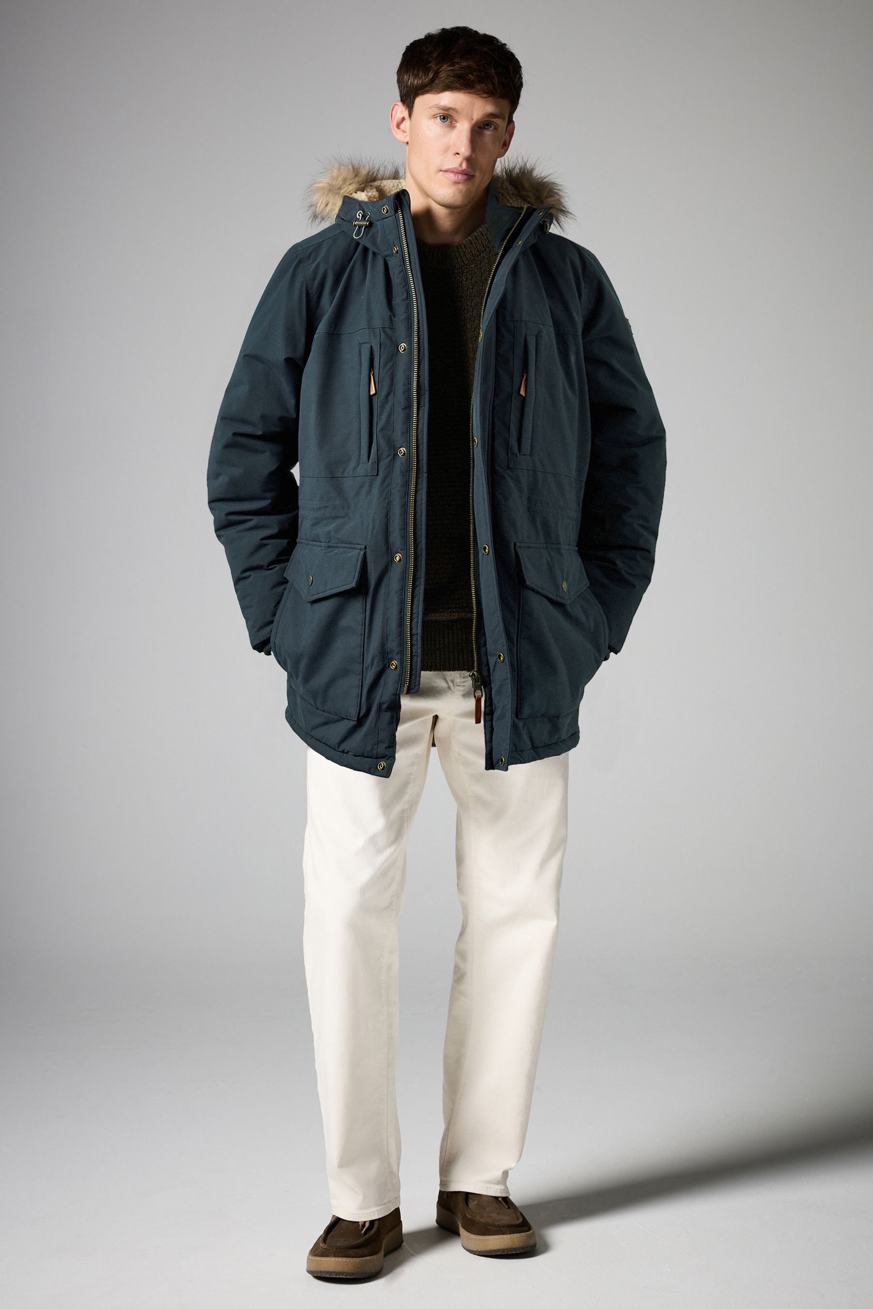 Next navy posh parka discount