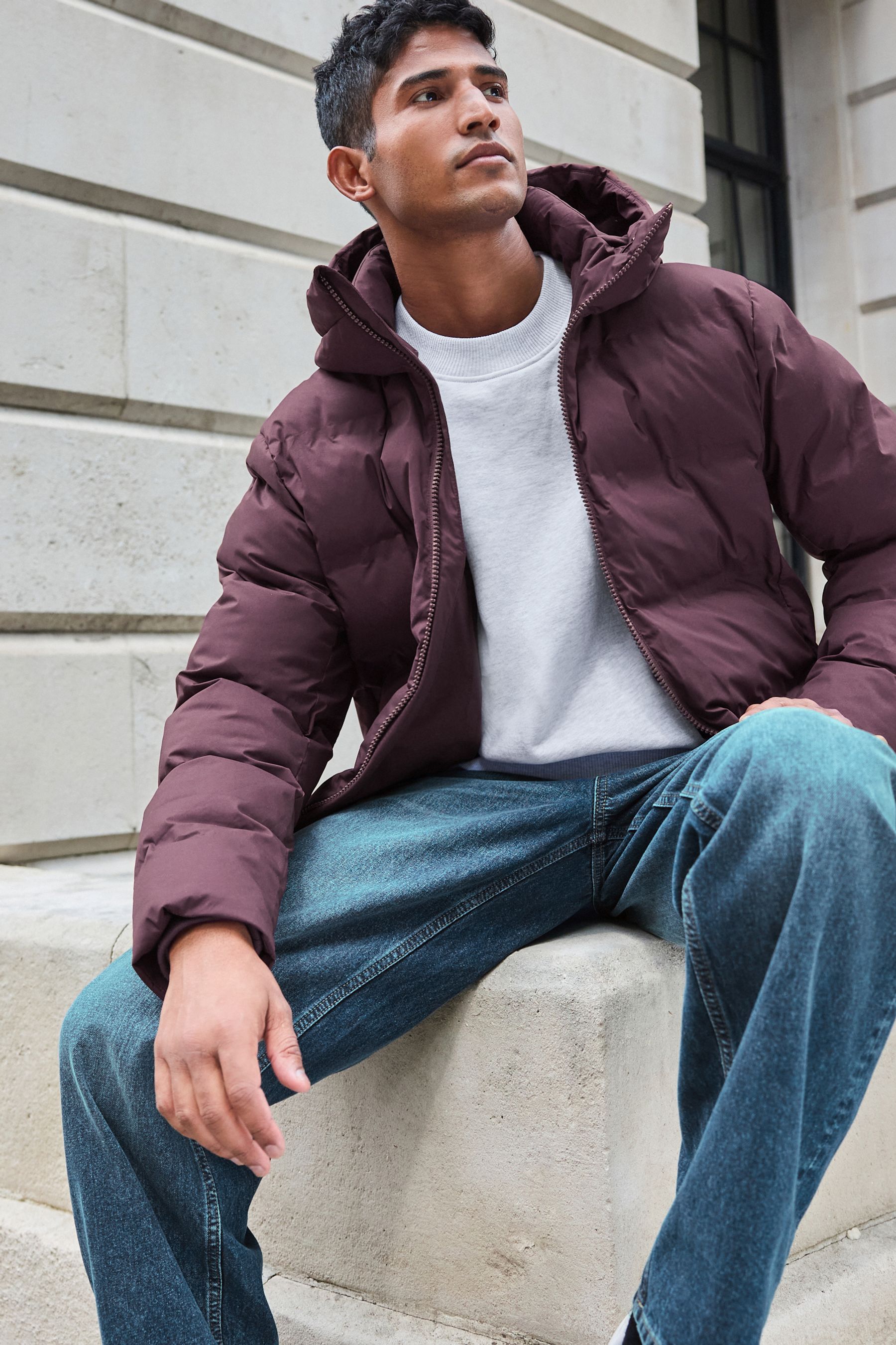 Maroon jacket with hood online