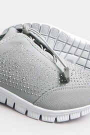 Yours Curve Grey Wide Fit Titania Gem Trainers - Image 3 of 5