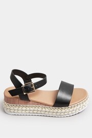 Yours Curve Black Wide Fit Two Part Espadrilles - Image 3 of 5