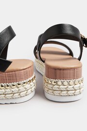 Yours Curve Black Wide Fit Two Part Espadrilles - Image 4 of 5