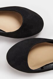 Yours Curve Black Faux Suede Slingback Pumps In Extra Wide EEE Fit - Image 5 of 5