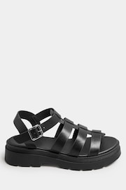 Yours Curve Black Chunky Gladiator Sandals In Wide E Fit & Extra Wide EEE Fit - Image 3 of 5