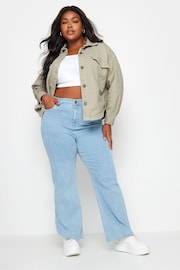 Yours Curve Natural Denim Curved Hem Western Jacket - Image 2 of 3