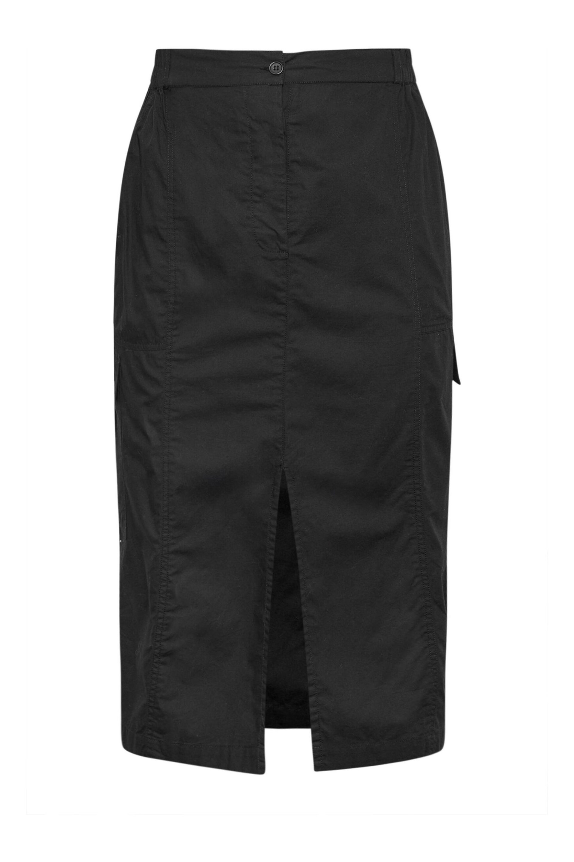 Yours Curve Black Split Hem Cargo Midi Skirt - Image 5 of 5