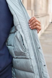 Light Grey Shower Resistant Hooded Padded Gilet - Image 5 of 6