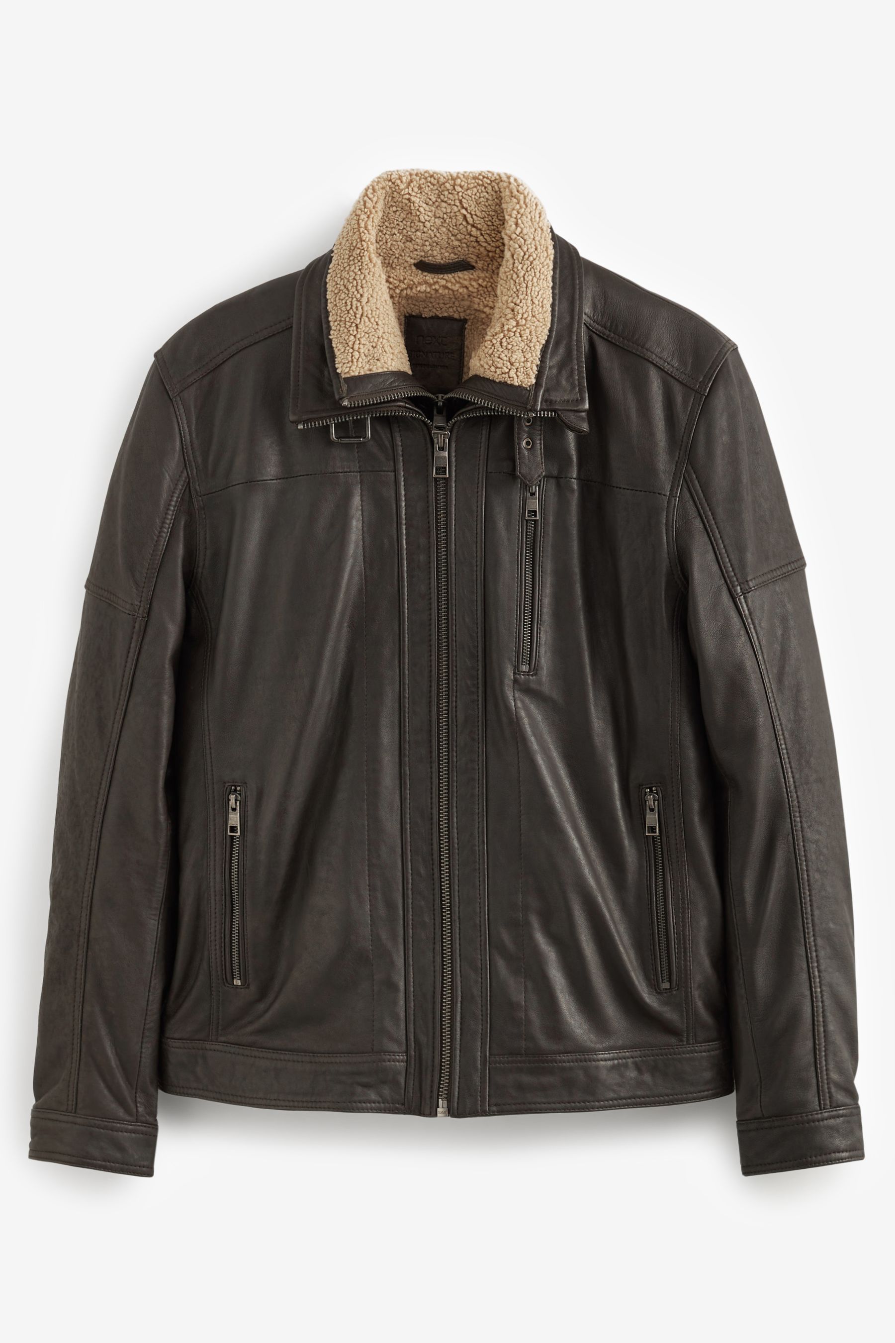 Grey borg lined biker jacket shop