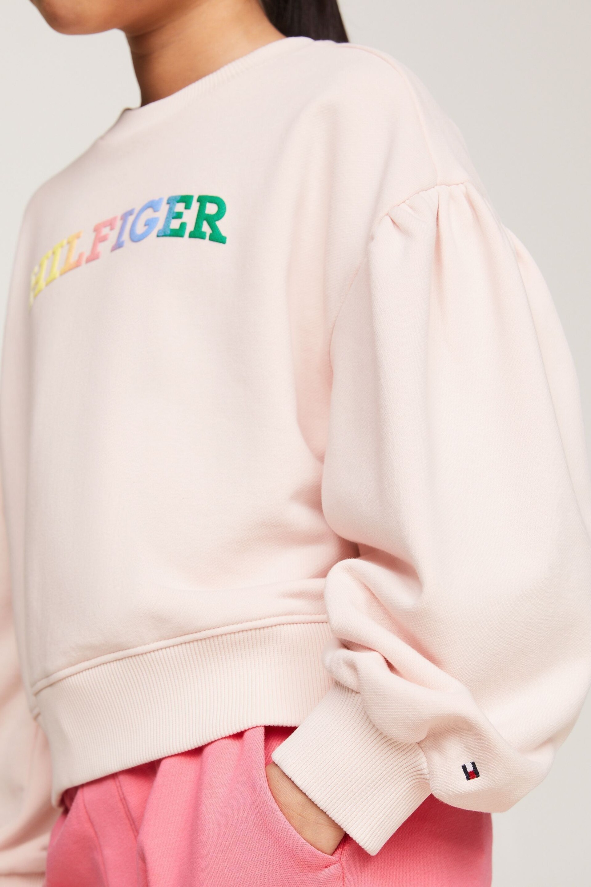 Tommy Hilfiger Pink Monotype Sweatshirt - Image 3 of 6