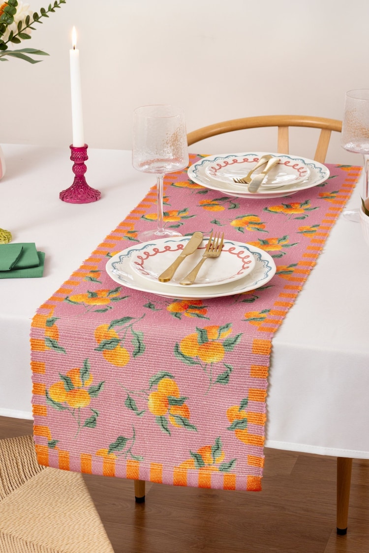 Furn Pink Oranges Table Runner - Image 2 of 5