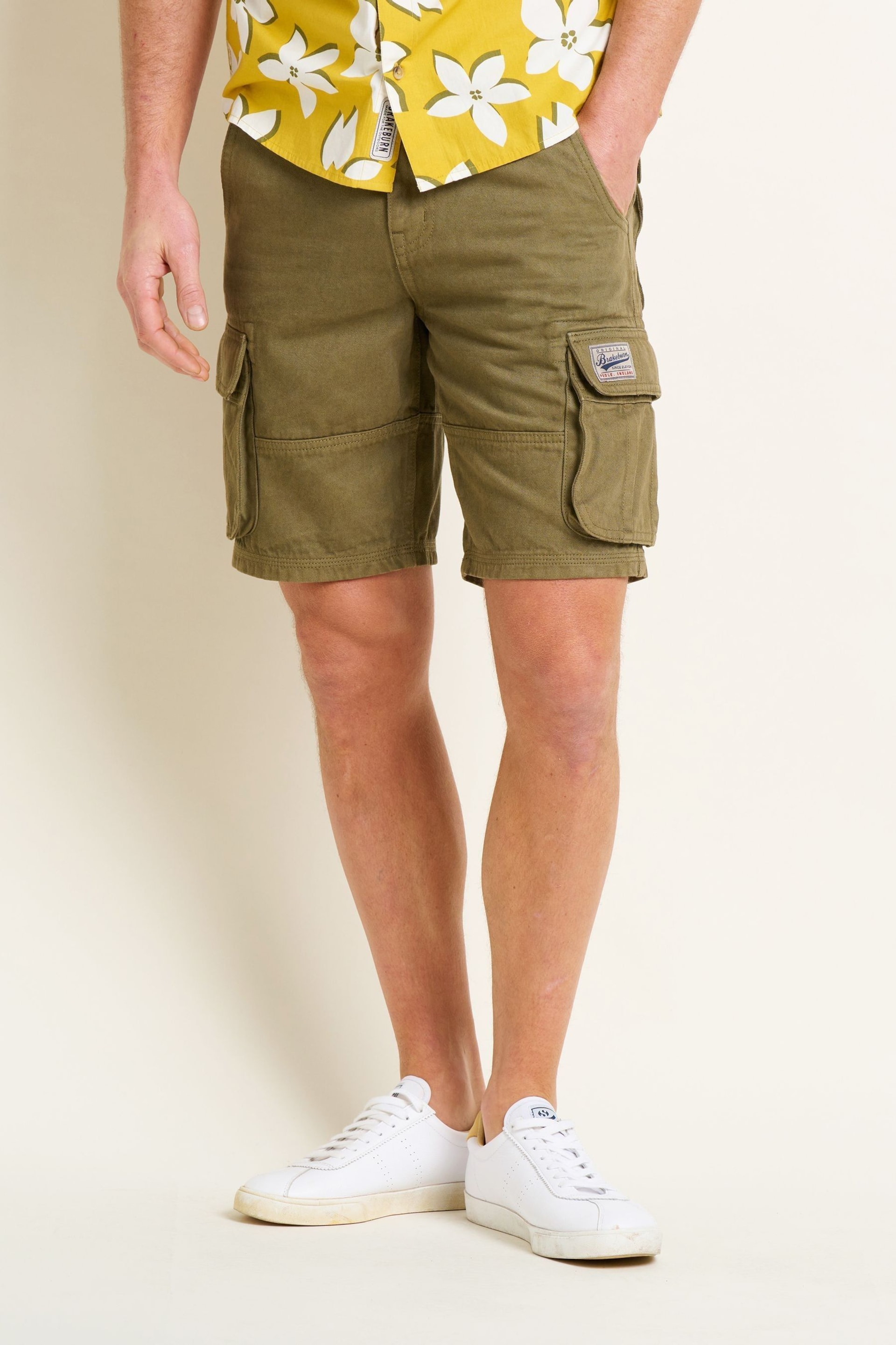 Brakeburn Green Cargo Shorts - Image 1 of 4