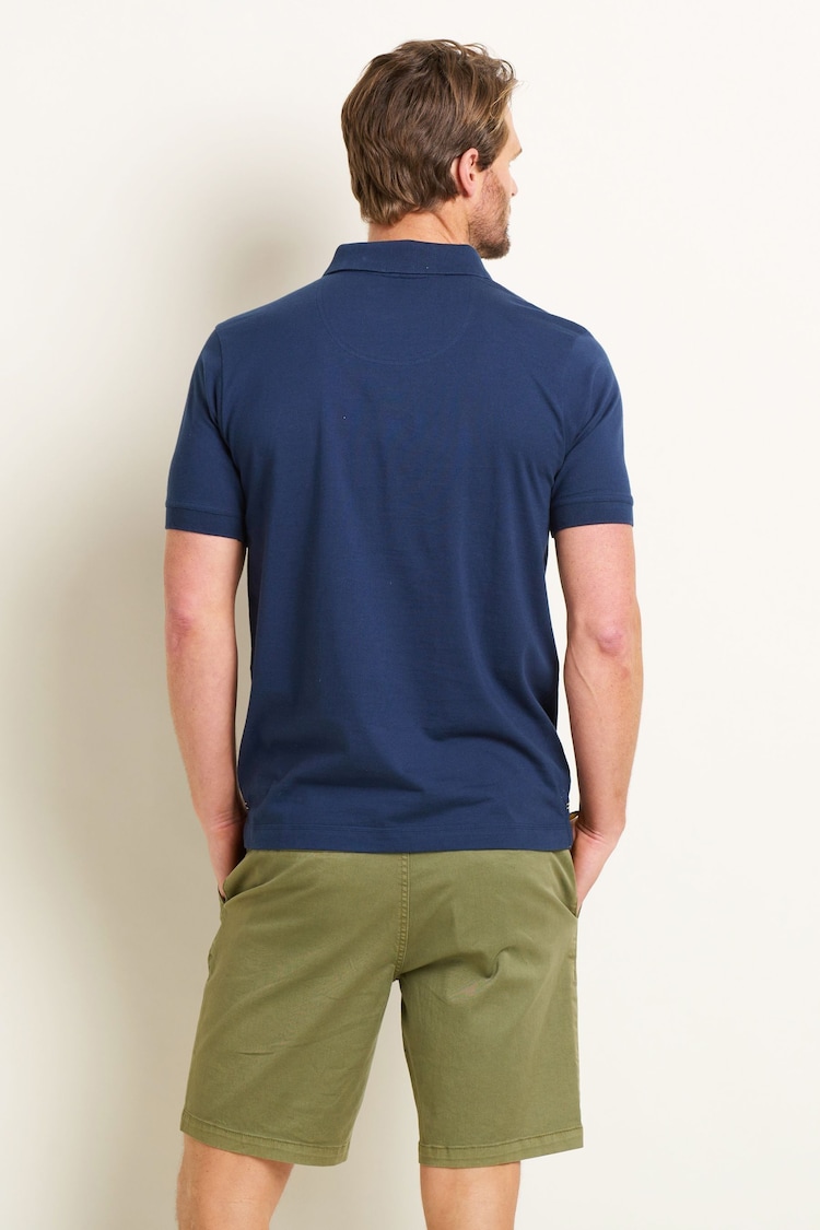 Brakeburn Blue 100% Cotton Polo Shirt - Image 2 of 5