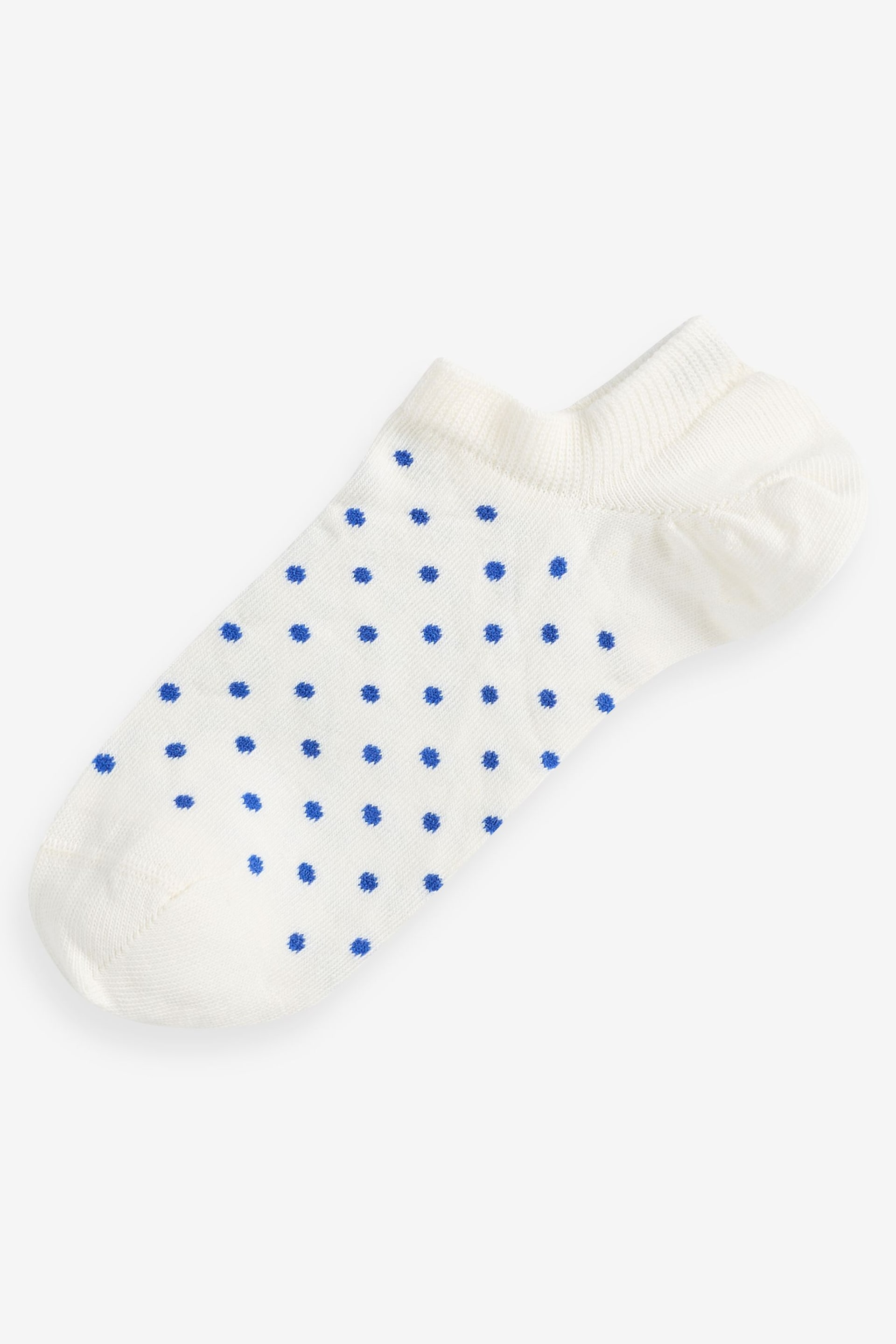 White/Blue Floral Trainer Socks 5 Pack - Image 3 of 6