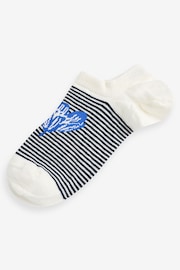 White/Blue Floral Trainer Socks 5 Pack - Image 4 of 6