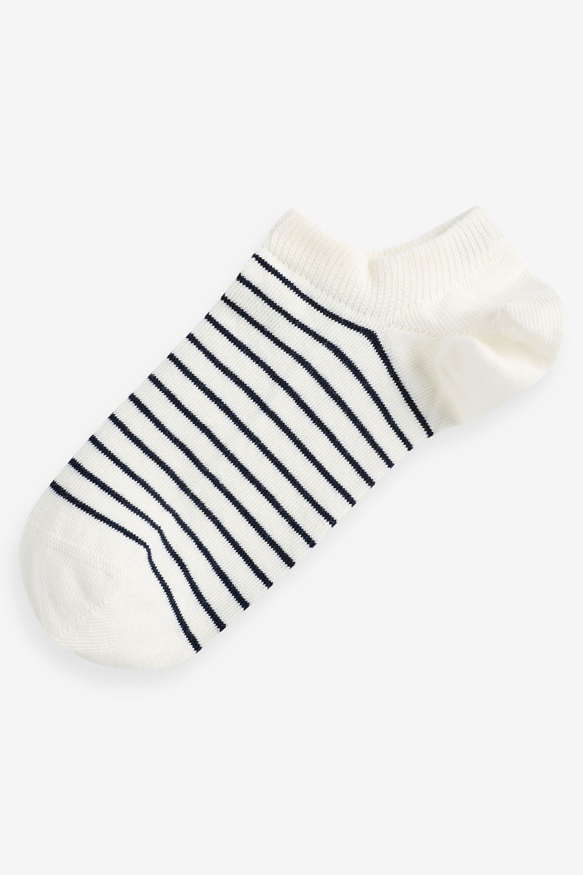 White/Blue Floral Trainer Socks 5 Pack - Image 6 of 6