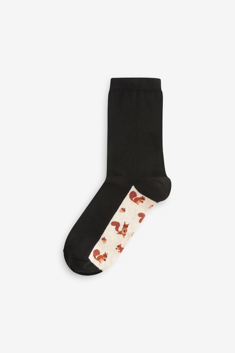 Autumn Animals Footbed Ankle Socks 5 Pack - Image 6 of 6