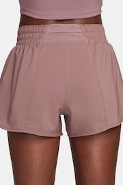 Nike Brown Dri-FIT One Mid Rise 3 Brief Lined Shorts - Image 2 of 6