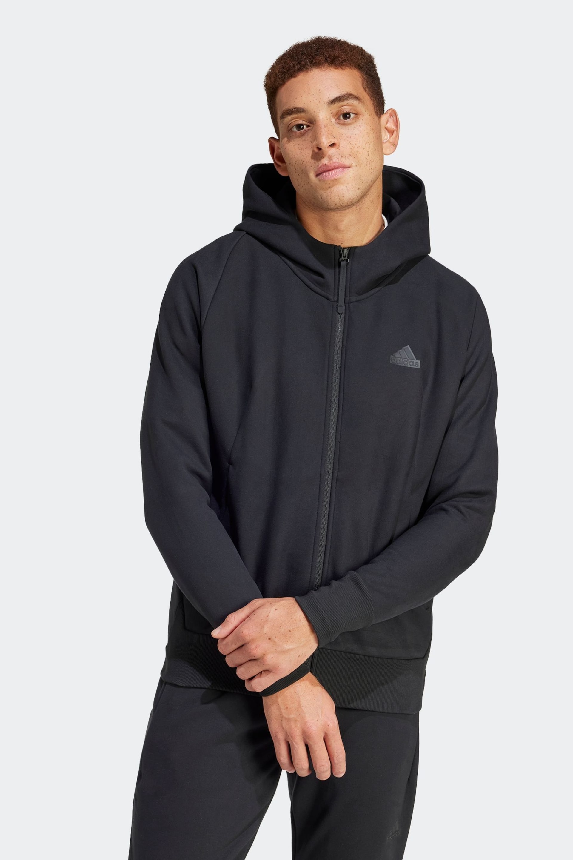 adidas Black Sportswear Z.N.E. Winterized Full Zip Hooded Jacket - Image 1 of 7