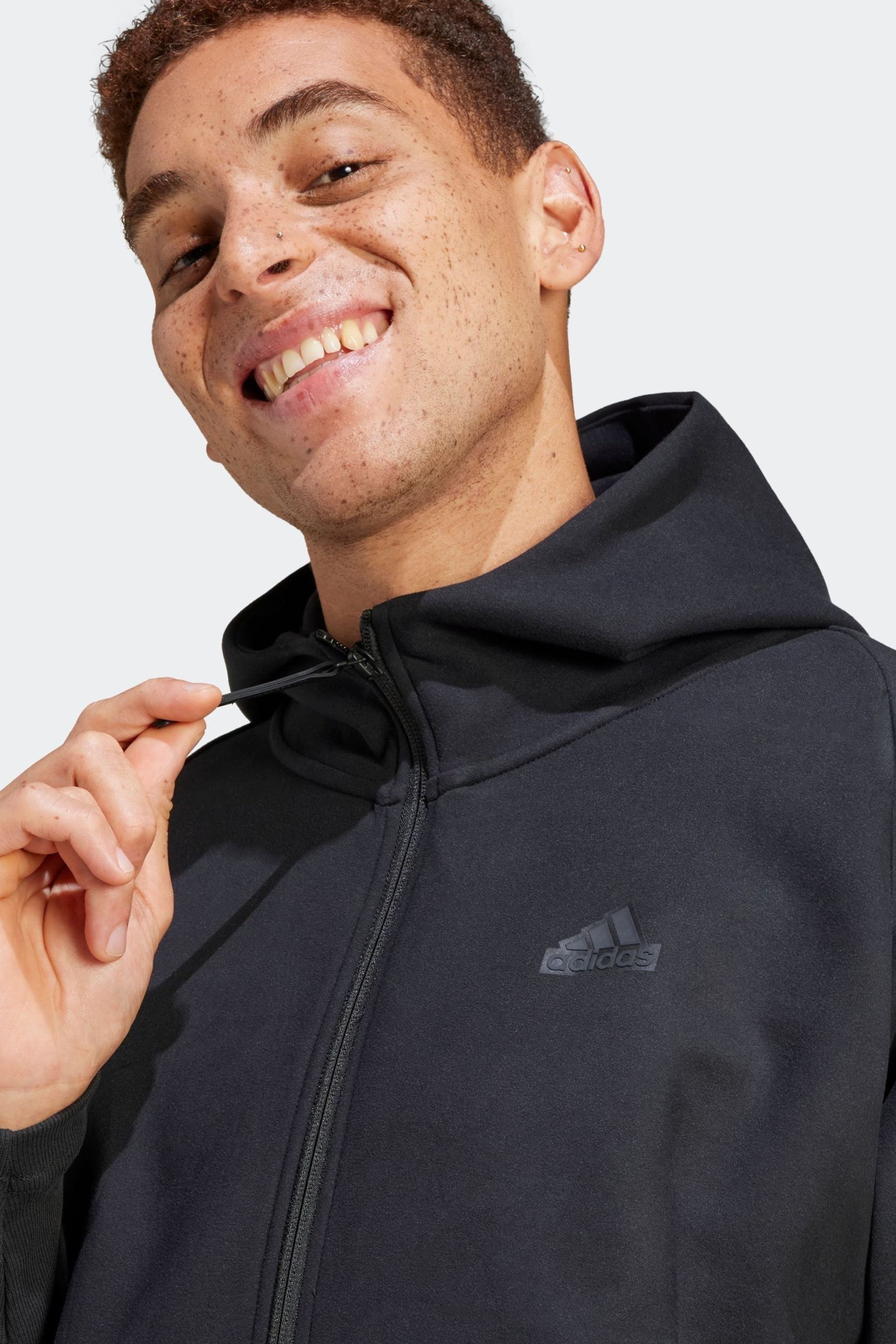 adidas Black Sportswear Z.N.E. Winterized Full Zip Hooded Jacket - Image 5 of 7