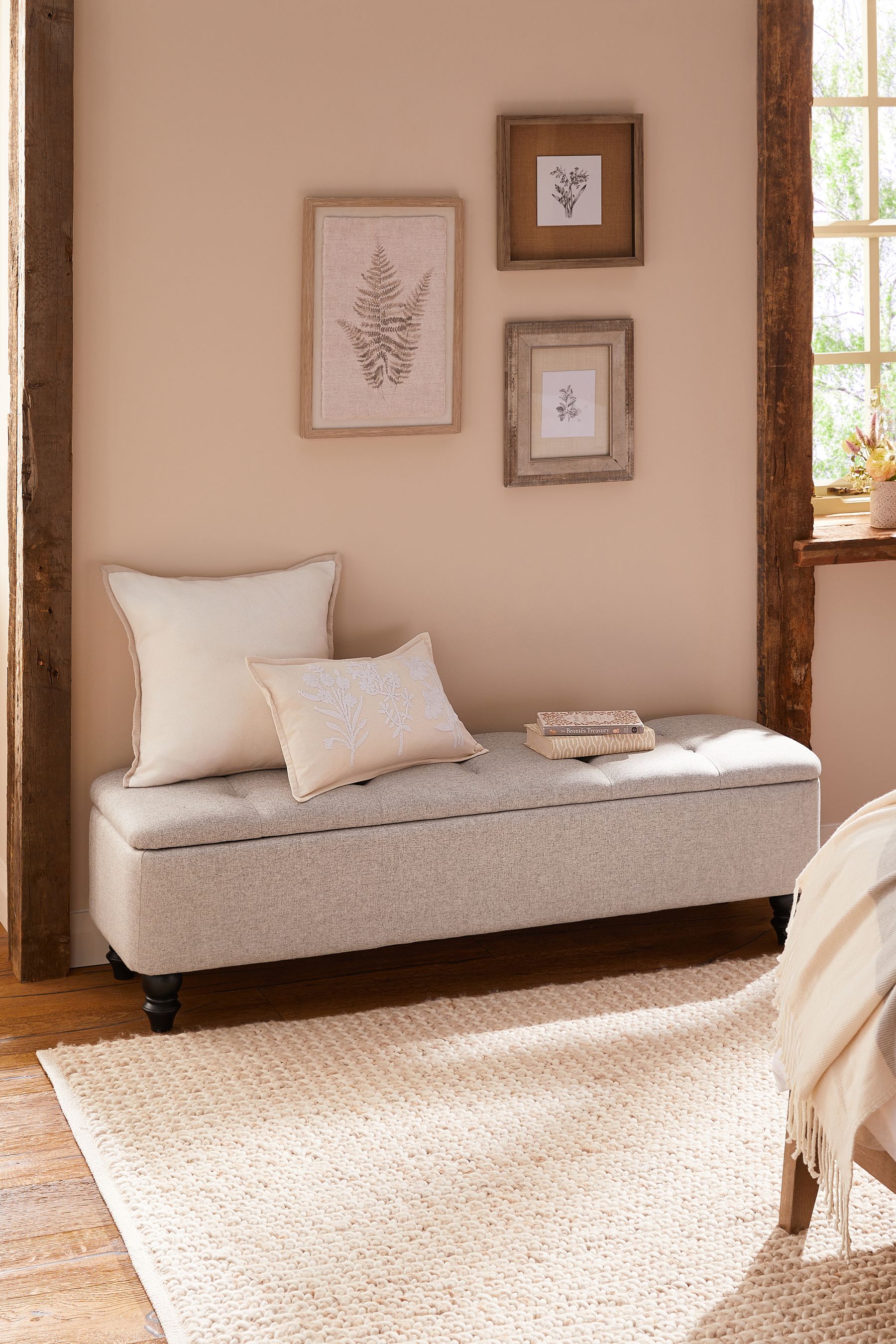 Buy Wool Blend Natural Stone Hartford Upholstered Blanket Box Ottoman from the Next UK online shop