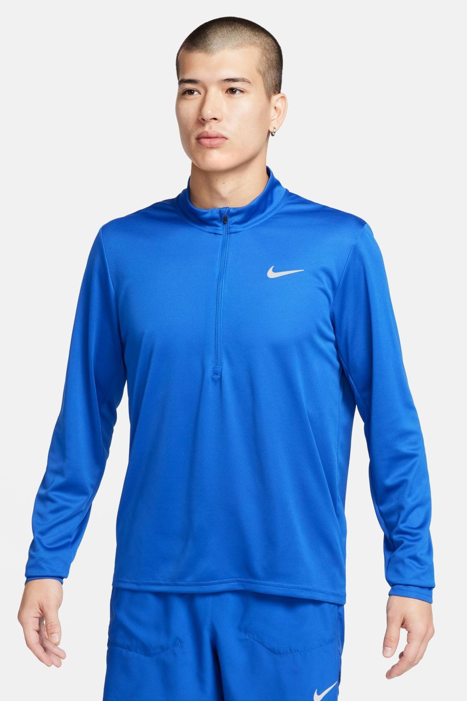 Nike Royal Blue Dri FIT Pacer Quarter Zip Running Top