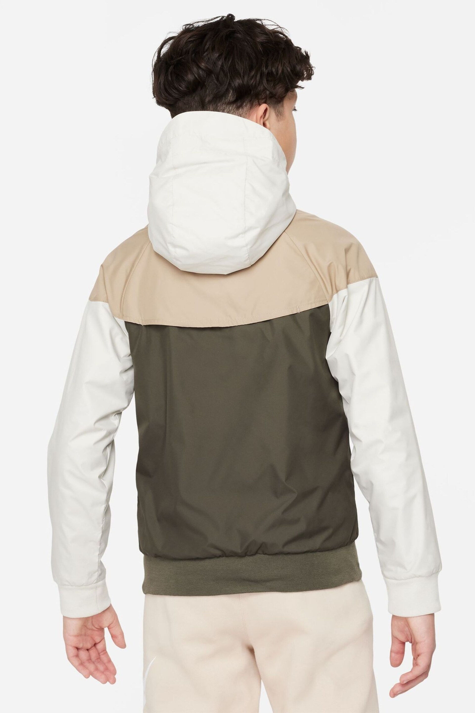 Nike Khaki/Neutral Sportswear Windrunner Hooded Jacket - Image 3 of 6