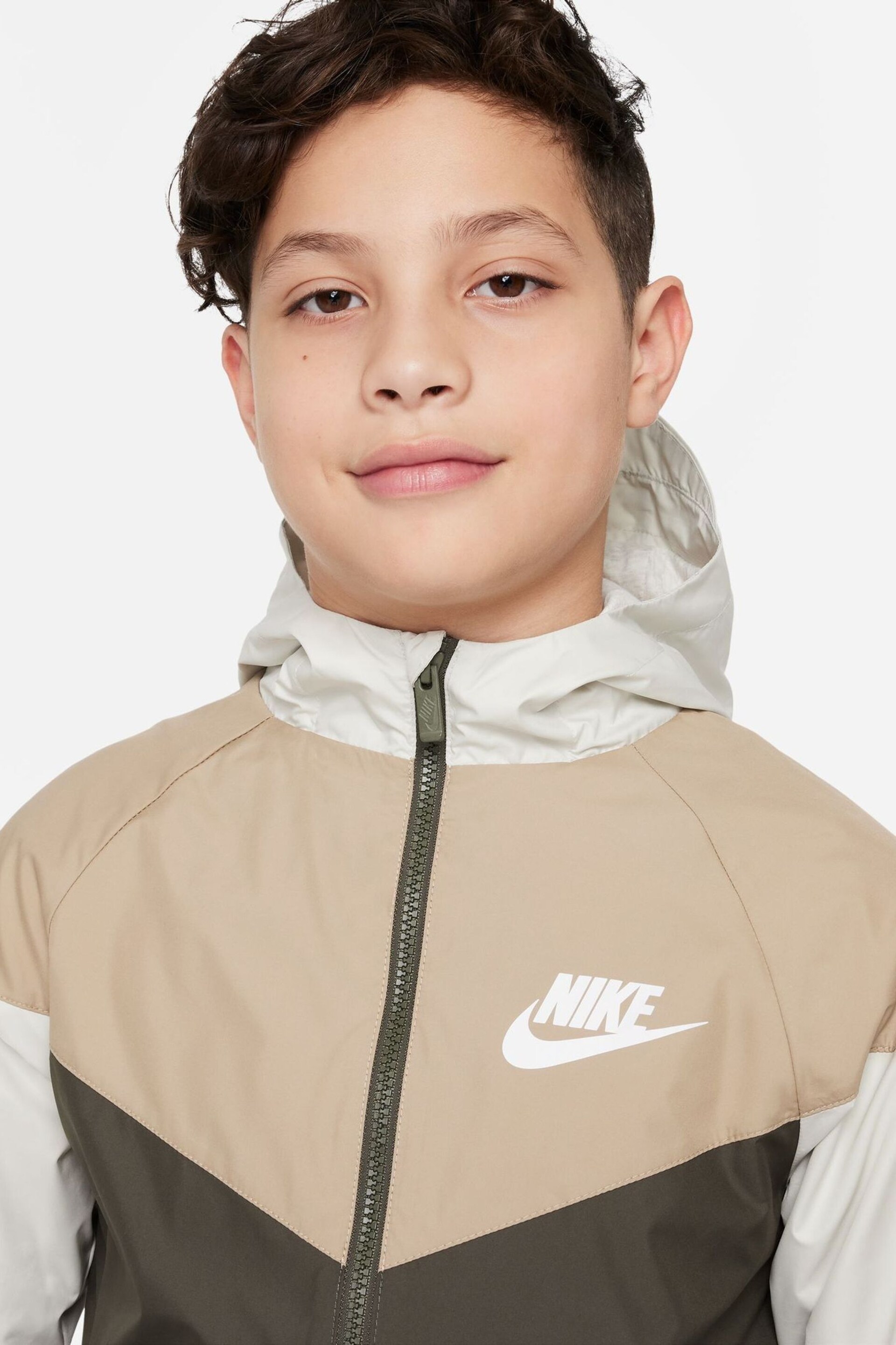 Nike Khaki/Neutral Sportswear Windrunner Hooded Jacket - Image 4 of 6