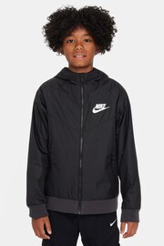 Nike Black Sportswear Windrunner Hooded Jacket - Image 1 of 7