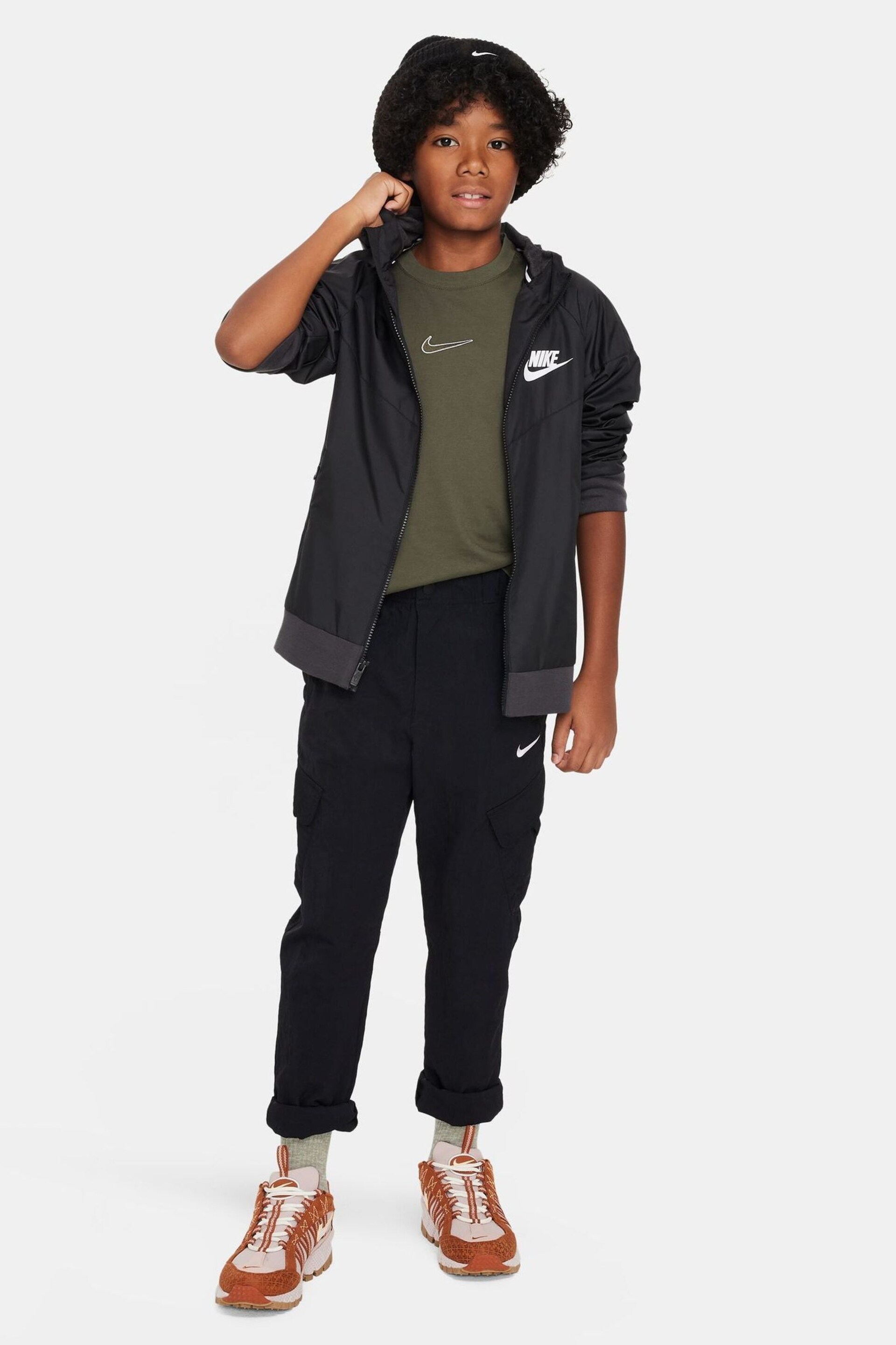 Nike Black Sportswear Windrunner Hooded Jacket - Image 2 of 7