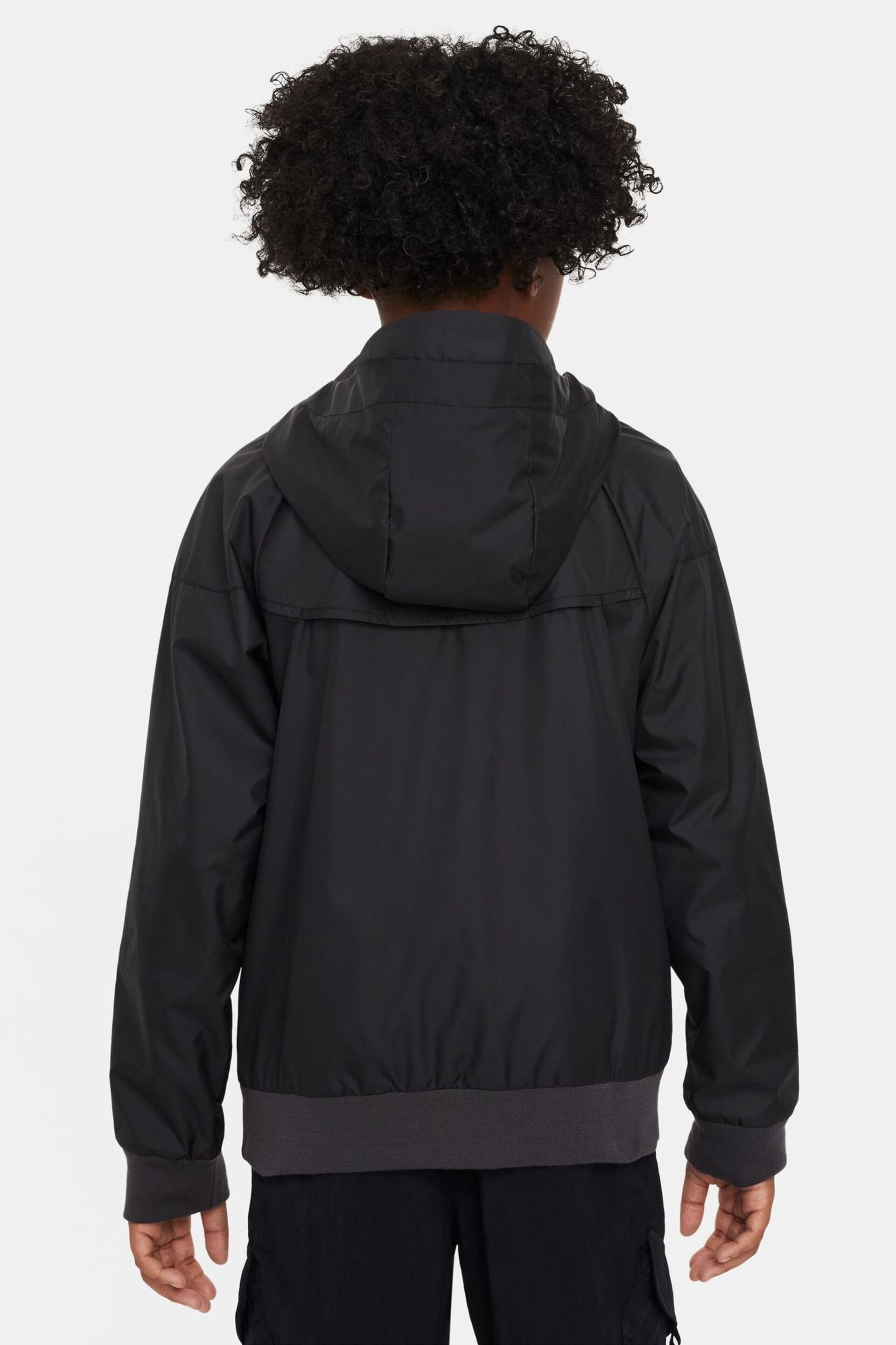 Nike Black Sportswear Windrunner Hooded Jacket - Image 3 of 7