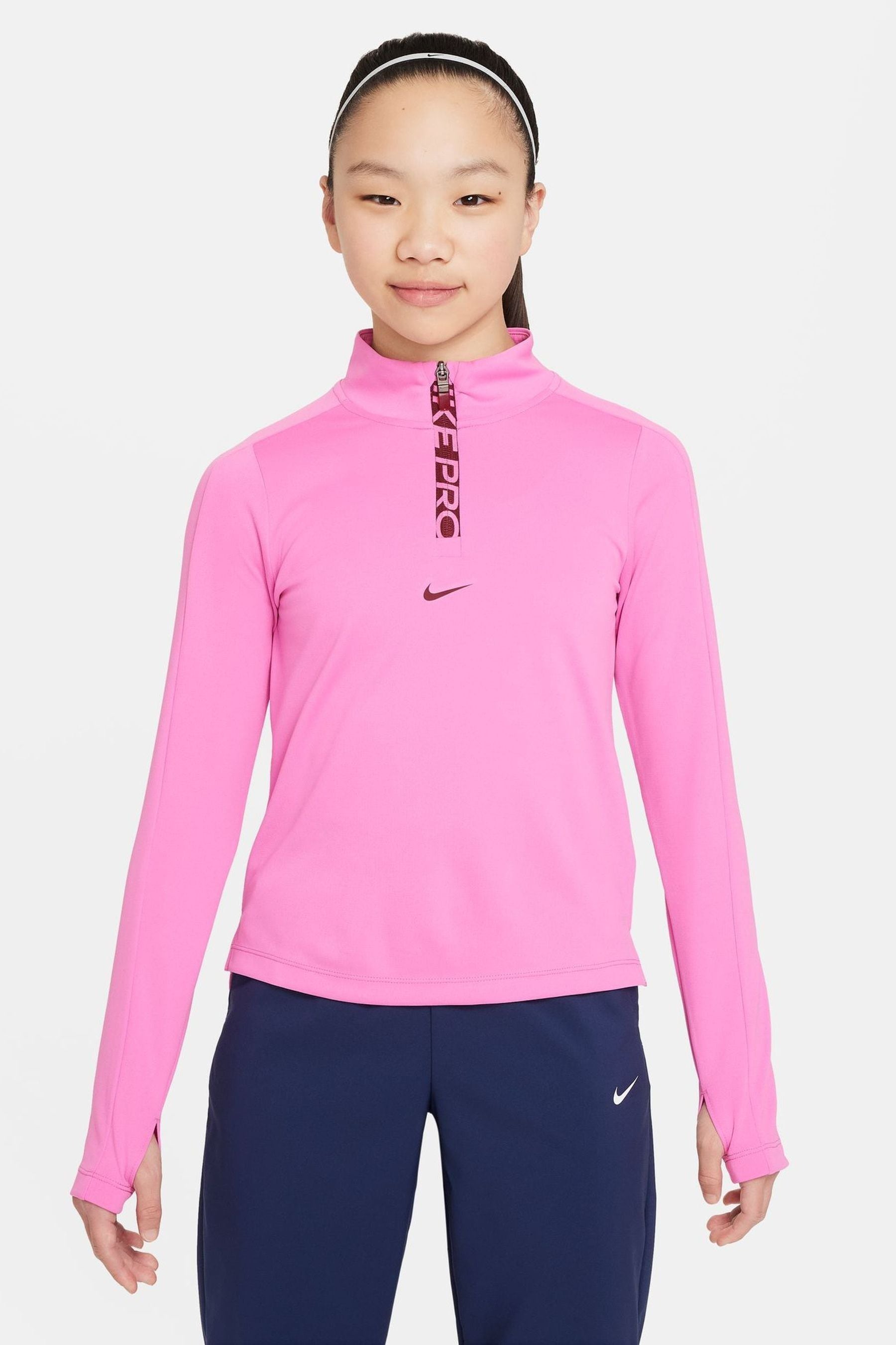 Buy Nike Pink Pro Dri Fit Half Zip Top from the Next UK online shop