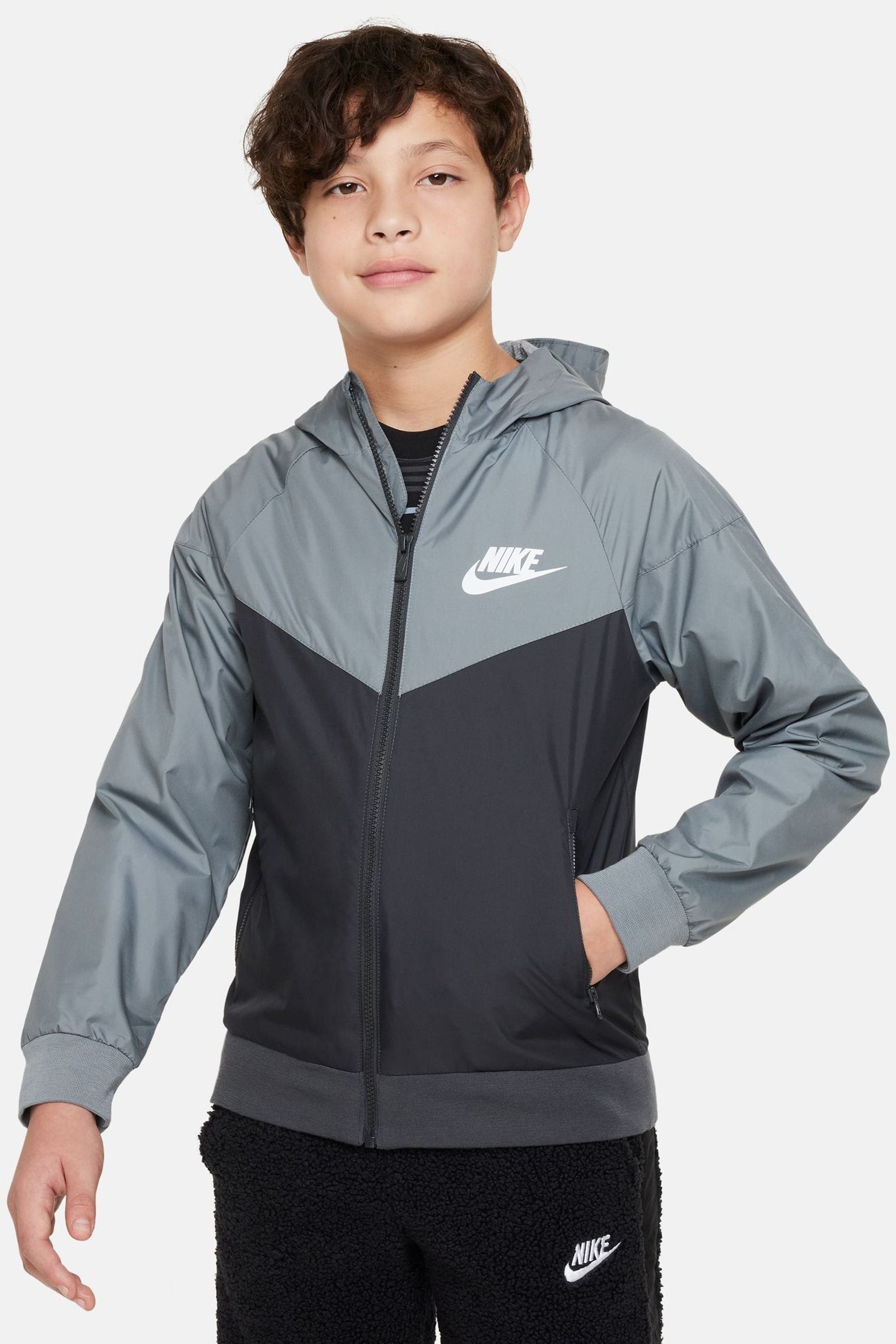 Buy Nike Grey Sportswear Windrunner Hooded Jacket from Next Ireland