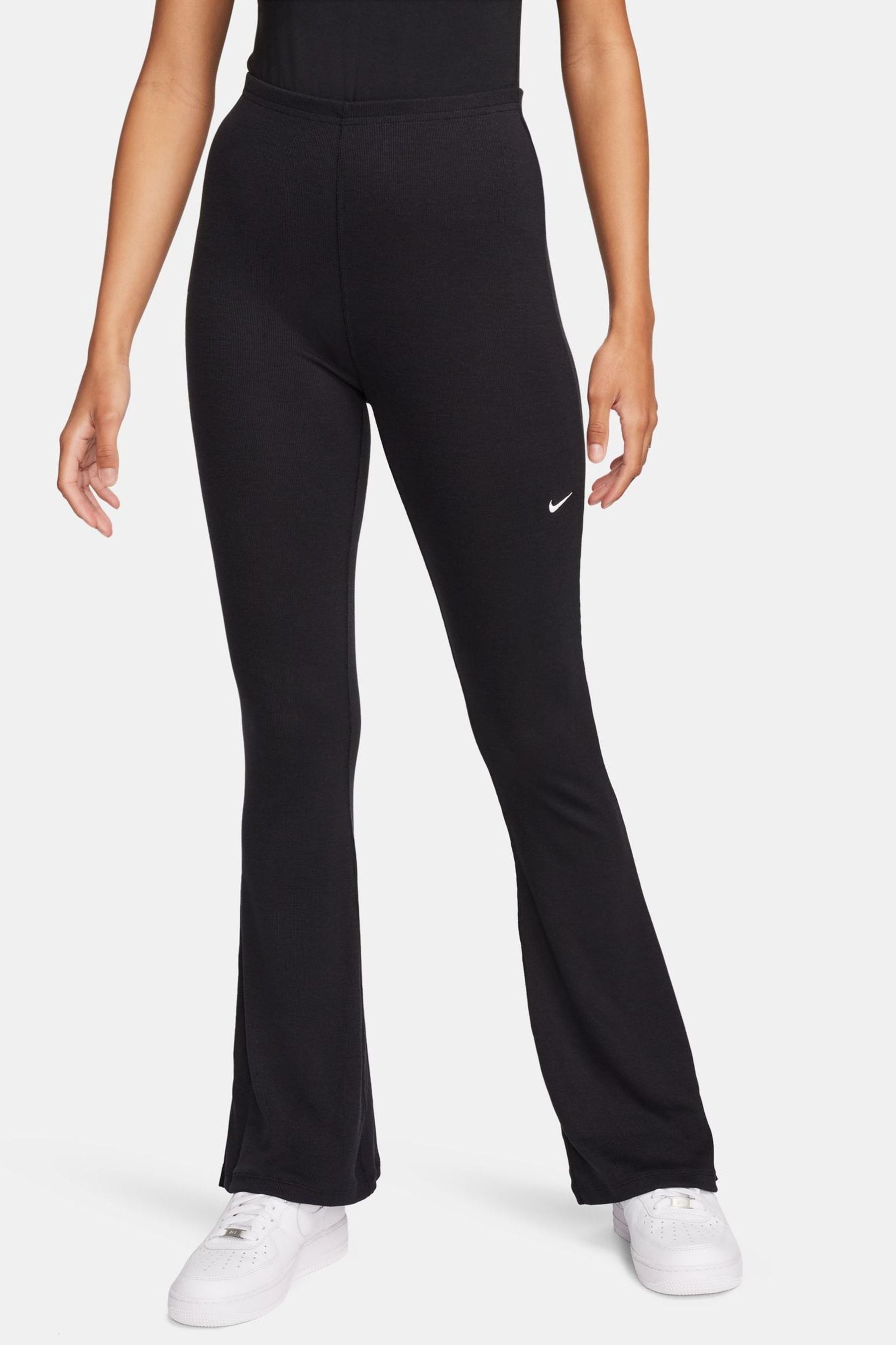 Buy Nike Black Chill Knit Mini Rib Flared Leggings from the Next UK online shop