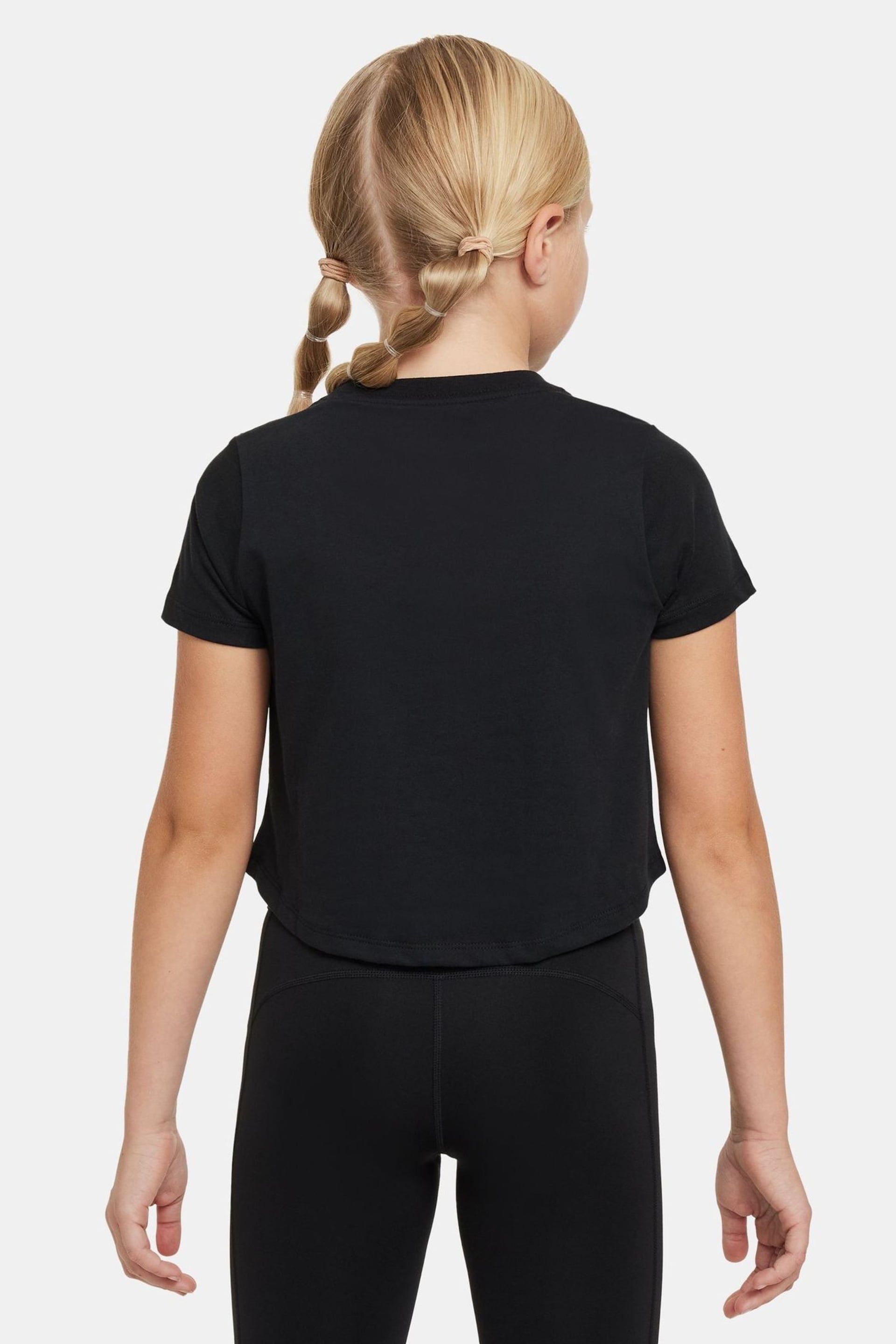Nike Black Pro Cropped T-Shirt - Image 2 of 4