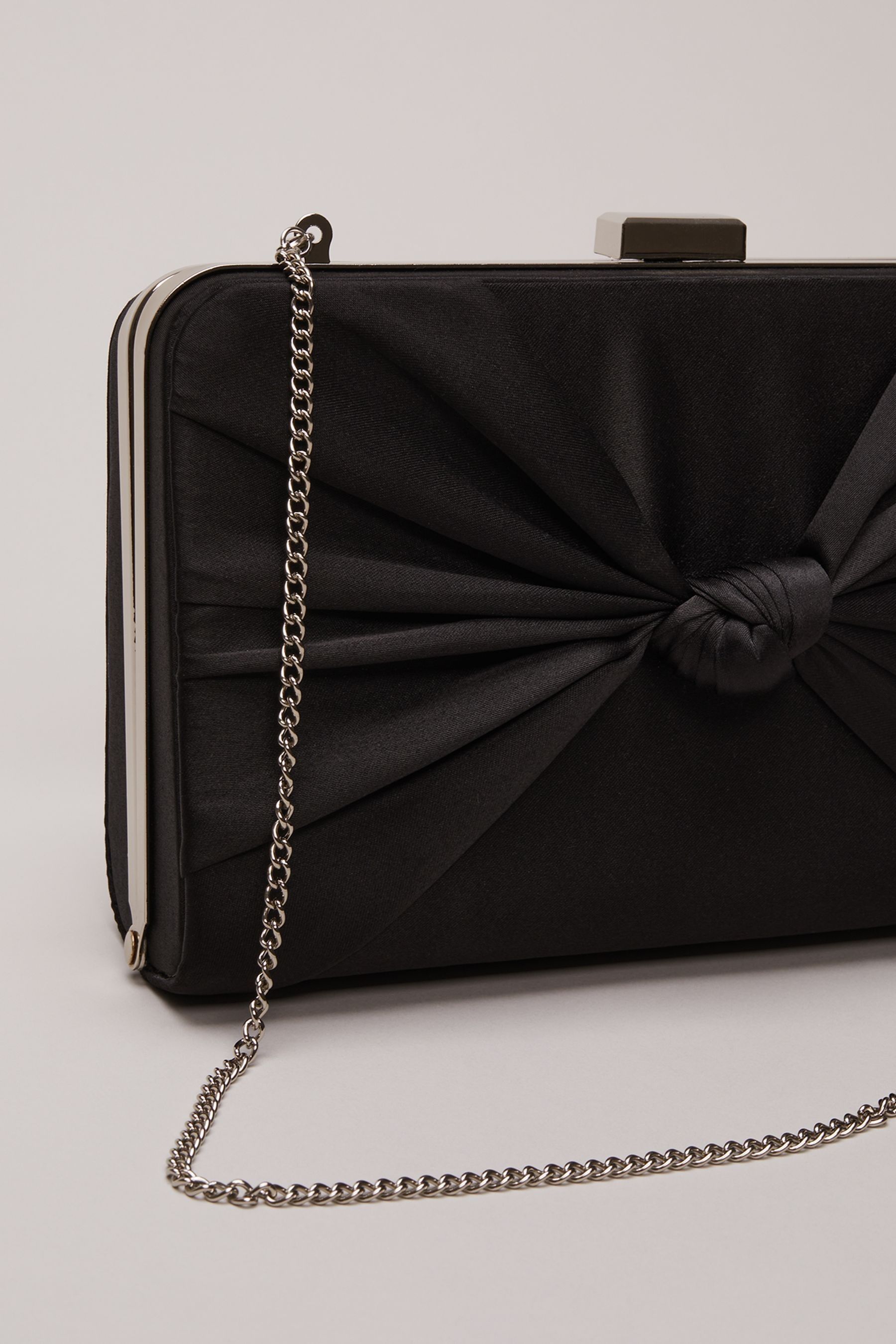 Black satin clutch 2025